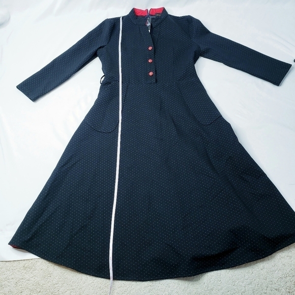 NWT Cyanine Sea Polka Dot Fit & Flare Dress Pin-up Rockabilly - Picture 8 of 11